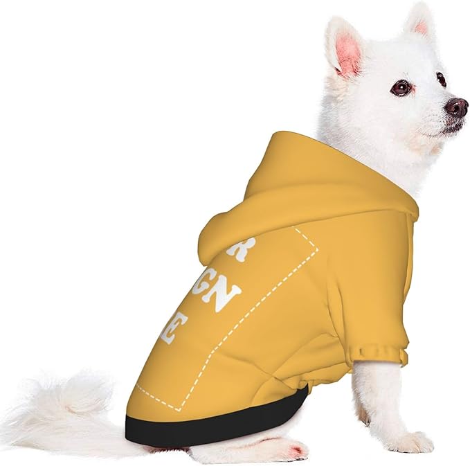 Dog Costume, Custom Dog Hoodie, Dog Name Costume Holiday Pet Pajamas Outfit, Personalized Pet Coat Costumes for Small Medium Large Dogs and Cats for Winter, Gold, M