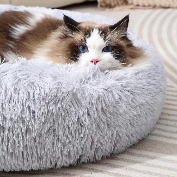 Cat Bed Dog Bed Donut Comfort Pet Beds Small Puppy Pillow Dogs Cuter Rabbit Pillow Cute Round Cat Beds Suit for 5Kg