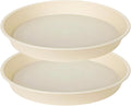 2 Pack of Bird Bath Bowl 12", 1.6" Depth, 10 12 inch Birdbath Bowls Dish Only for The Garden, Large Plant Saucer (12", Beige)