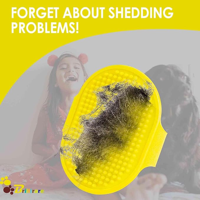 4 Pack Dog Grooming Brush, Premium Soft Silicone Pet Bath Brushes with Adjustable Handle, Shampoo Soothing Comb for Wet Dry Long Short Haired Dogs & Cats Massaging, Deshedding