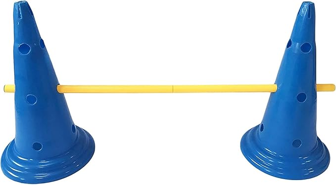 Midlee Dog Cone & Pole Agility Set- Adjustable Big to Small Dogs- Set of 3