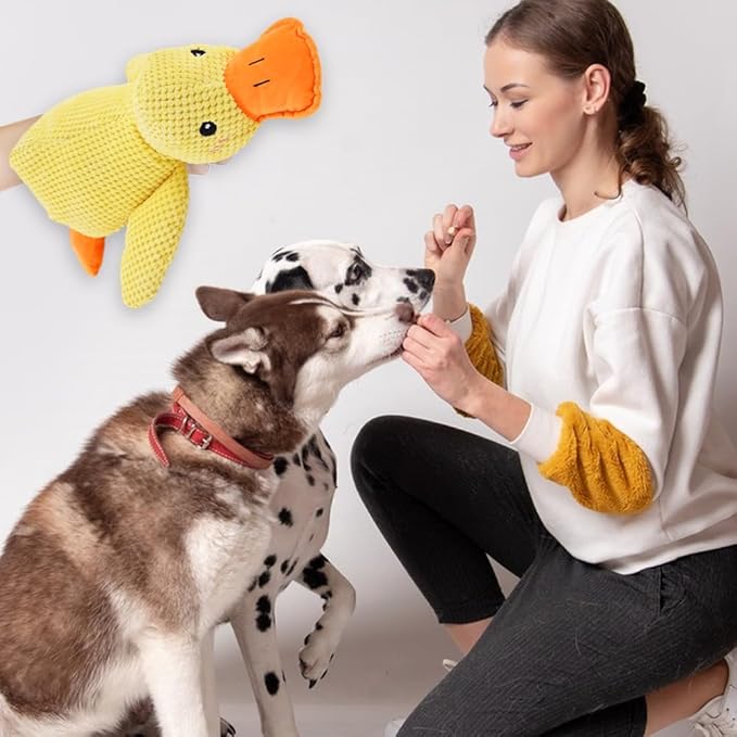 2025 Upgraded Dog Toys, New Durable Calming Duck Toys, Dog Toys for Aggressive Chewers with Soft Squeaker, Fun for Indoor Puppies and Senior Pups (3 Pcs, L-11.4 * 13.5in)