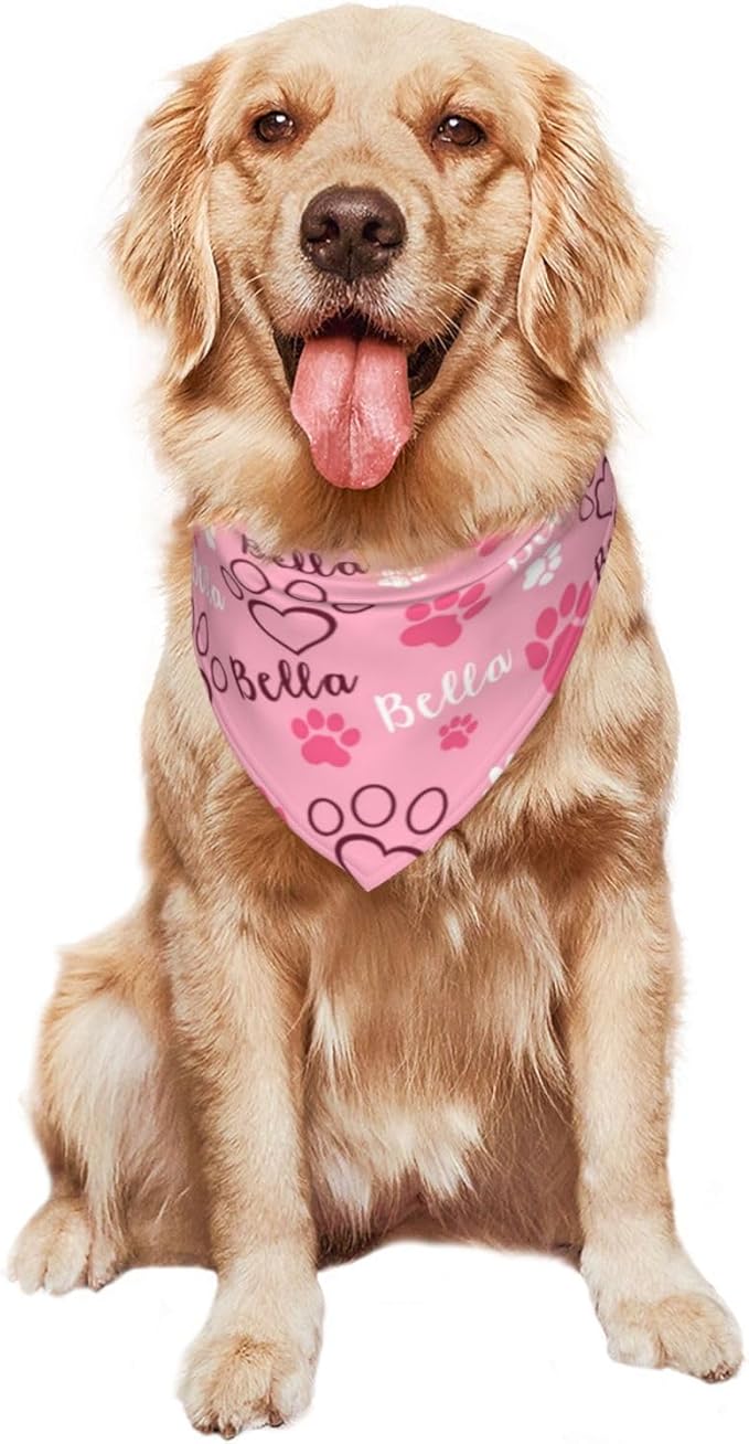 Custom Pet Scarf Personalized Dog Bandana with Name Personalized Add Your Text Bibs Triangle Head Scarfs Gift for Small Medium Large Dogs Cats Baby Puppy Pets Accessories