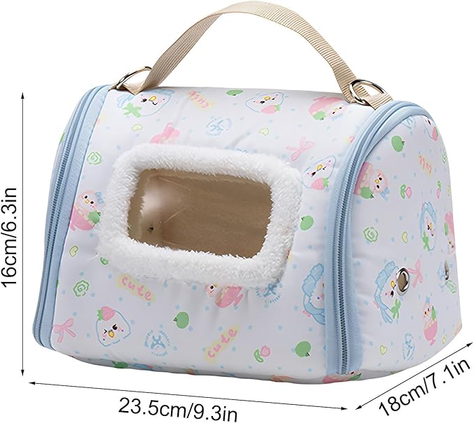 Bird Travel Carrier – Warm Parrot Transport Bag with Viewing Window, Breathable Portable Bird Backpack, Secure Zipper Design | Outdoor Travel Carrier for Parakeet Conure Cockatiel Canary