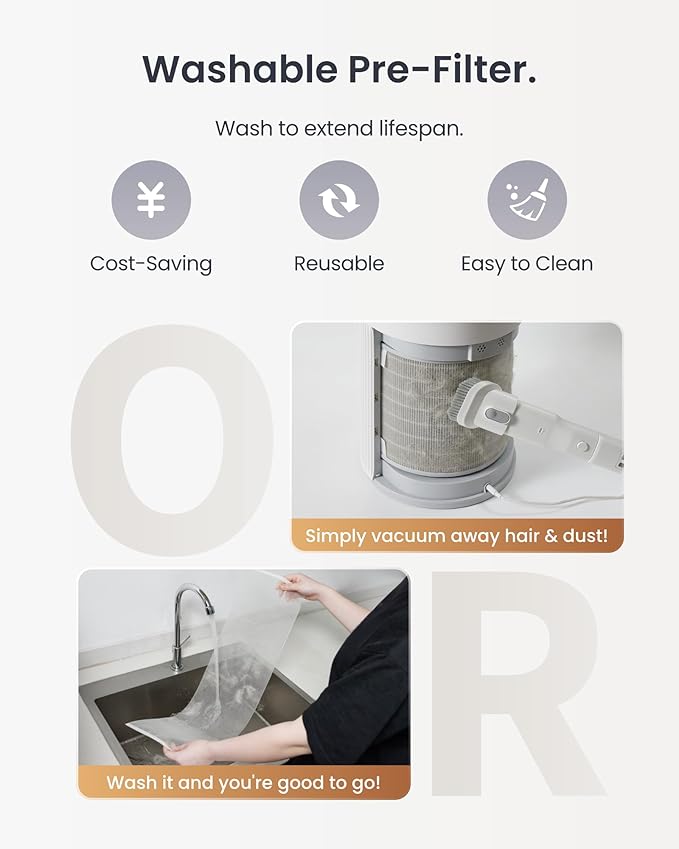 SwitchBot Air Purifier for Home up to 3620 ft², HEPA Air Purifier with Pet Mode, Washable Filter, Aromatherapy, 10 RGB Lights, Cleans Odor Pets Hair Pollen Dust Smoke, Work with Matter HomeKit Alexa