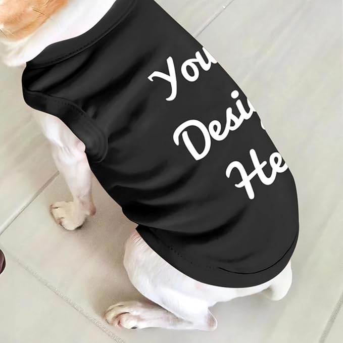 Custom Dog Shirt with Photo Name Logo Personalized Summer Breathable Cloth for Small Medium Large Pet Dogs Puppy Cats, 5XL