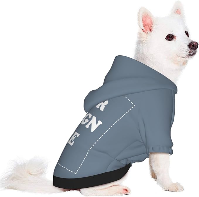 Personalized Chihuahua Dog Hoodie, Custom Pet Warm Sweatshirt Costume with Name Number Photo, Customize ID Clothes for Pupppy Kitten Dogs Cats, SlateGray, M