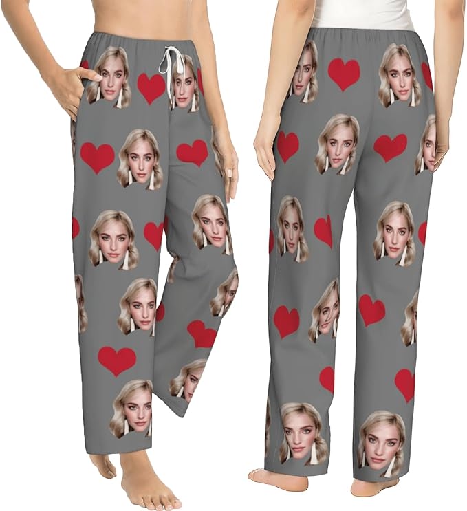 Personalized Pajamas Pants with Photo for Men Women, Custom Pajama Pants Anniversary, Mens Pajama Pants with Pockets