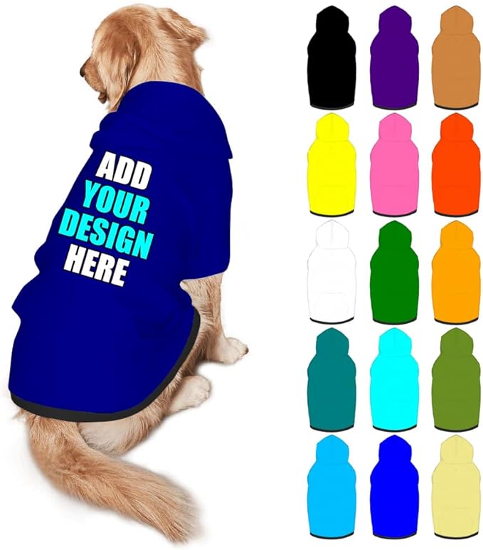 Custom Dog Clothes with Photo Name Logo Personalized Dog Sweaters for Small Medium Large Dogs Breathable Warm, DarkBlue, L