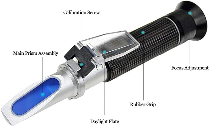 Agriculture Solutions Salinity Refractometer for Seawater and Marine Fishkeeping Aquarium 0-100 PPT with Automatic Temperature Compensation