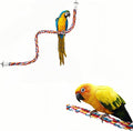Bird Rope Perches, Parrot Toys, Bungee Rope Perches for Parrots, Cockatiels, Parakeets, Budgie Cages Comfy Birds (Metal Nut) - 48.03 inches