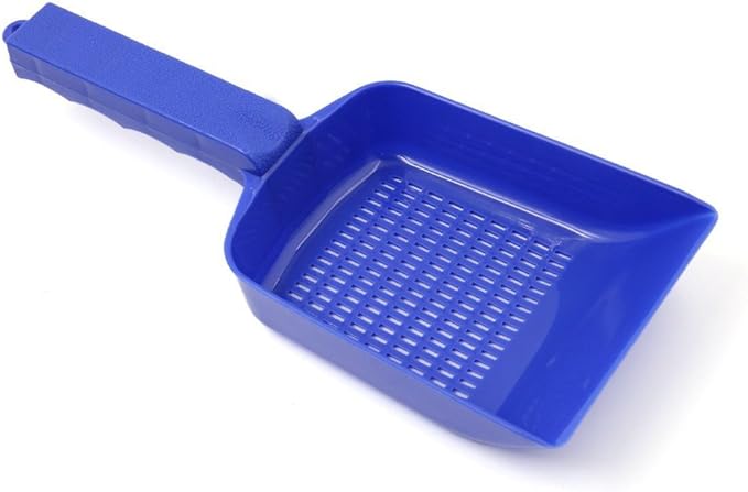 XMHF Aquarium Fish Tank Garden Sand Soil Scraper Cleaning Pan Scoop Shovel Blue