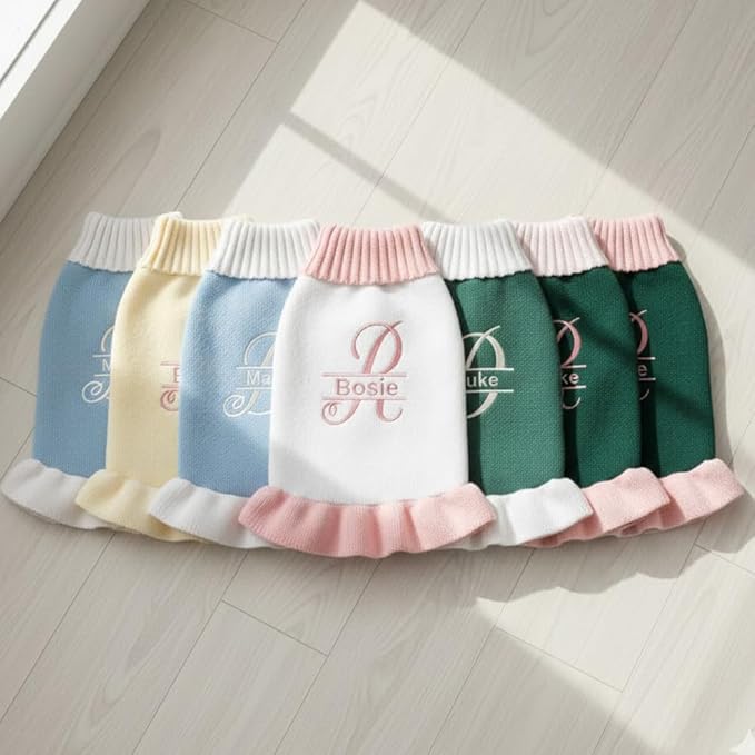 Personalized Embroidered Pet Sweater with Name, Soft Knit Dog and Cat Apparel, Custom Pet Clothing for Small to Large Pets, Ideal Gift for Pet Lovers Gift#3
