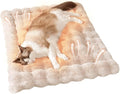 Self-Warming Cat Bed, Plush Faux Fur Pet Bed Mat with Anti-Slip Bottom, Ultra Soft Heated Pad for Cats & Kittens, Cozy Fluffy Bed for Window & Sills Couches, Machine Washable, 23x15 Inch White