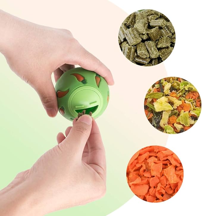 Niteangel Treat Ball, Snack Ball for Guinea Pigs, Rabbits, Hedgehogs and Other Small Pets (Small, Blue)