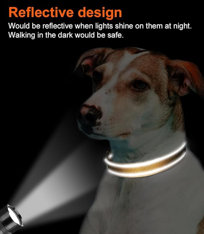 Joytale Reflective Dog Collar, Soft Neoprene Padded, Metal D-Ring, Nylon Pet Collar Adjustable for Extra Large Dogs, Khaki, XL