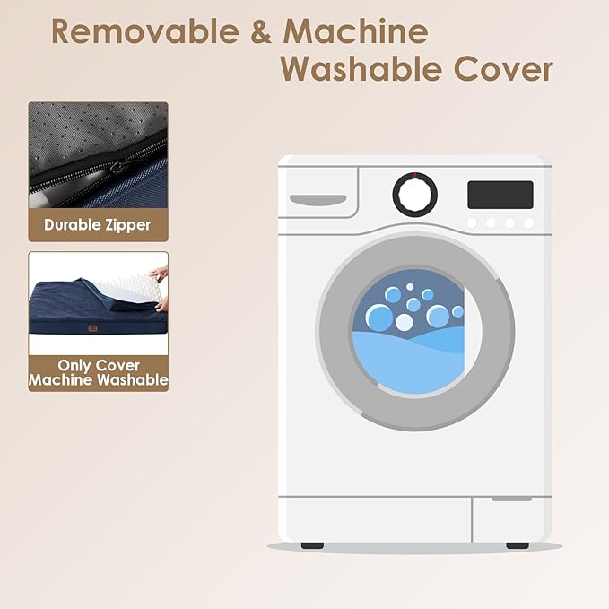EHEYCIGA Orthopedic XXL Dog Beds for Jumbo Dogs with Removable Washable Cover,Navy, 50x36