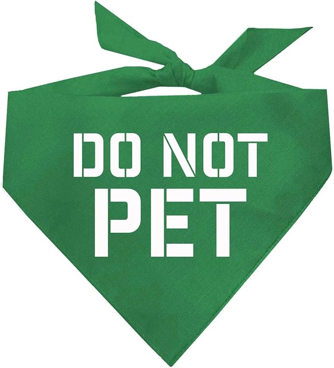 Do Not Pet Dog Bandana (Green, OS 157)