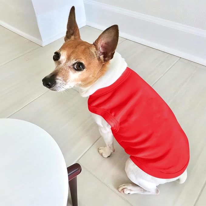 Custom Dog Clothes Shirts for Small Large Dogs Breathable Pet Shirt Customized Image Text Sleeveless Tank Tops for Puppy Cats Customize Pets Apparel Gifts, Red, XL