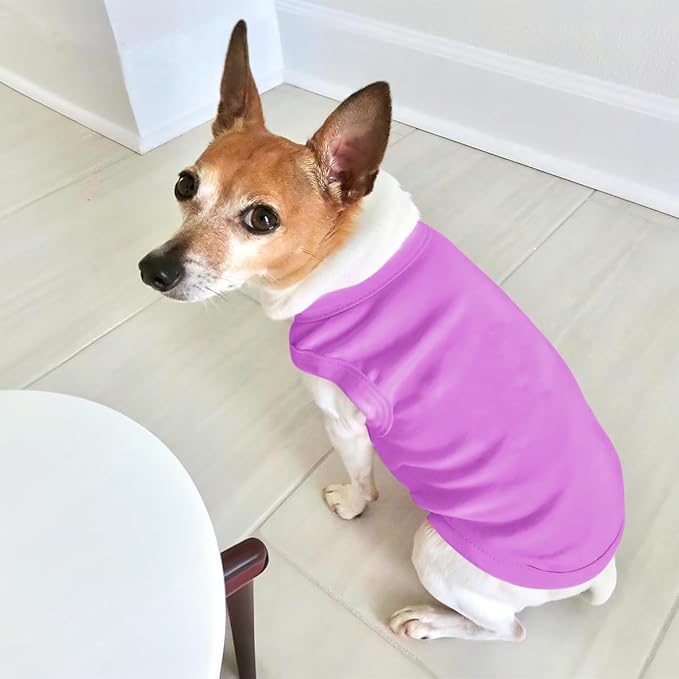 Personalized Dog Shirt Custom Pet T Shirts for Small Large Dogs Customized Puppy Clothes with Name Logo Picture Breathable Pets Sleeveless Vest Apparel Gifts, Light-Purple, M