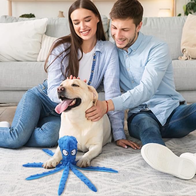 Octopus Dog Toys, No Stuffing Crinkle Dog Toys for Aggressive Chewers, Durable Interactive Chew Toys for Small, Medium and Large Dogs Training and Reduce Boredom (2PCS-A)