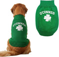 Personalized Dog Sweater, Custom Knit Sweater with Clover Embroidery, St. Patrick's Day Design for Dogs, Ideal Gift for Dog Owners, Pet Apparel Gift#1