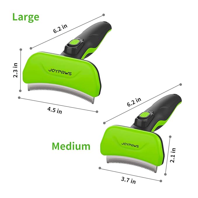 Pet Grooming Brush for Dogs and Cats, Green, Effectively Reduces Shedding by Up to 95%, Self-Cleaning, Long or Short Hair Remover for Medium Dogs & Cats