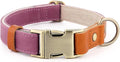 Plutus Pet Genuine Leather & Hemp Dog Collar – Adjustable Heavy Duty Pet Collar with Quick Release Metal Buckle, Soft & Stylish for Puppy and Small, Medium, Large Dogs (Purple, M)