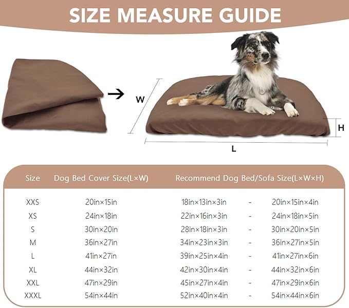 Dog Bed Cover Waterproof Replacement Machine Washable Covers for 24x18 Inch Dog Bed Heavy Duty Scratch Resistant Mattress Protector Pet Bed Cover Only Brown