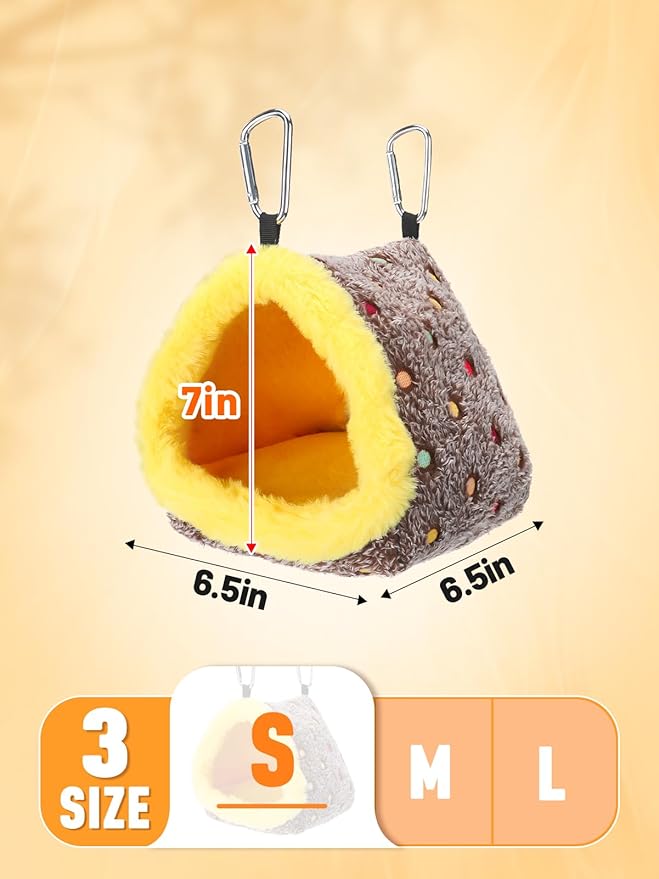Small Winter Warm Bird Nest for Cage - Comfortable Bird Bed with Support Board, Hanging Hammock Shed Hideaway Hut Gift for Macaws African Grey Amazon Parrots