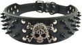 Serijoars Spiked Studded Dog Collar, PU Leather Dog Collar, Adjustable Pet Collars for Medium or Large Breed Pet (S, Black2)