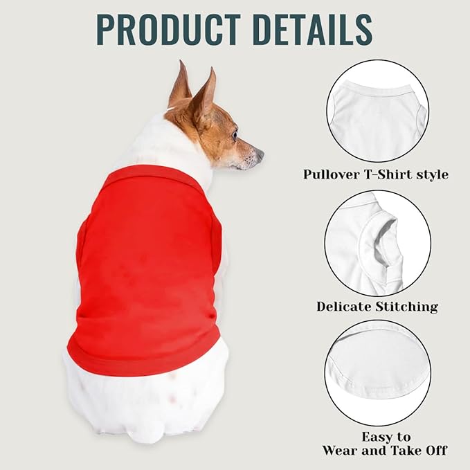 Custom Dog Shirt Pet Clothes Breathable Shirts for Small to Large Dogs Customized Name Logo Photo Puppy Outfits Personalized Sleeveless Vest Pets Apparel Red, 3XL