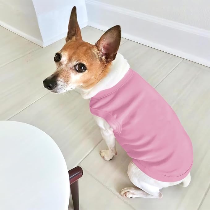 Custom Dog Shirt Pet T Shirts for Small Medium Large Dogs Customized Clothes with Image Logo Text Breathable Sleeveless Tank Top Personalized Outfits Puppy Apparel Light-Pink, 5XL