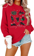 FRYAID Cat Sweatshirt Women Funny Black Cat Graphic Sweater Casual Cat Crewneck Holiday Long Sleeve Hoodie Pullover Top