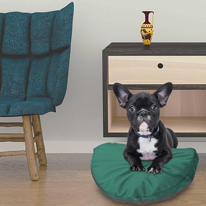 Dog Bed Cover Waterproof Replacement Machine Washable Covers for 20x20 Inch Dog Bed Heavy Duty Scratch Resistant Mattress Protector Pet Bed Round Dark Green Cover Only
