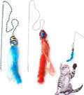 IUHKBH Cat Wand Toy, 2 PCS Vibrant Colors Teaser Toy Interactive Cat Toy for Indoor Cats Enrichment, Saft Kitty Toy for All Breed Sizes