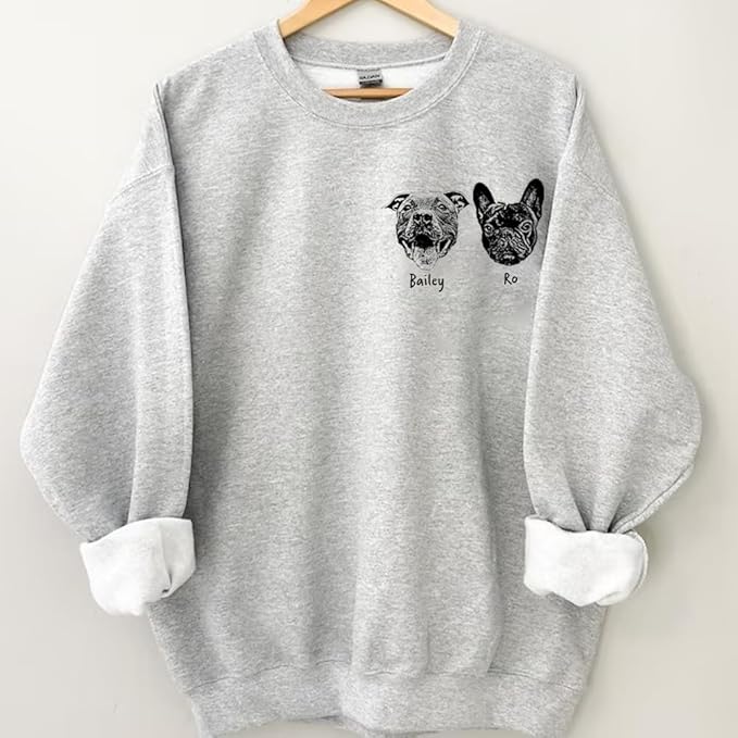 Personalized Dog Photo Sweatshirt, Custom Sweatshirt from Pet Photo, Cat Mom Mama Sweatshirt, Dog Mom Lovers Gifts for Women, Pet Memorial, Gifts for Mothers Day Christmas