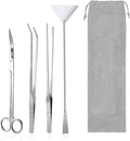 Aquarium Aquascaping Tool Stainless Steel Aquascape Tools Kit 4 in 1 Anti-Rust Fish Tank Starter Kit with Tweezers Scissors Spatula for Aquarium Plants (Silver)