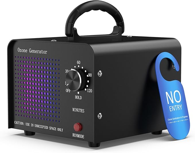 0zone Generator 45000mg - O3 Air Purifier for Home & Car, Ozone Machine Odor Removal for Smoke & Pet (Black)
