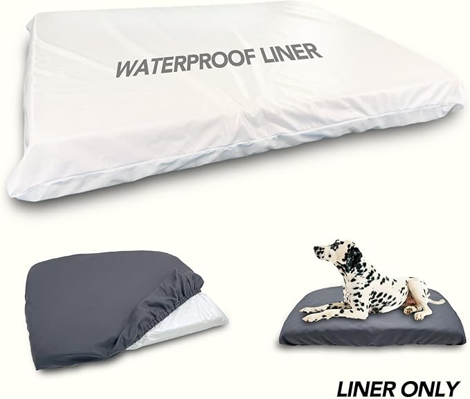 Waterproof Dog Bed Liner, Washable Replacement Cover Reusable Pet Pee Water Resistant Proof with Zipper, Liner Only 30x20 inch