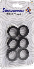6 pcs Soft Silicone Finger Rings, Barber Hair Scissors Shears Rings Insert, Accessories for Barber Dog Scissor Ring (Black)