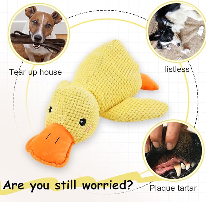 2025 Upgraded Dog Toys, New Durable Calming Duck Toys, Dog Toys for Aggressive Chewers with Soft Squeaker, Fun for Indoor Puppies and Senior Pups (2 Pcs, XL-14.9 * 17.7in)
