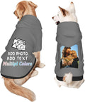 Custom Dog Hoodie Add Your Design Soft & Warm Personalized Photo Text Logo Name Dog Clothes for Puppy Sweatshirt Hooded for Small Medium Large Dogs Girl/Boy Cats Gray