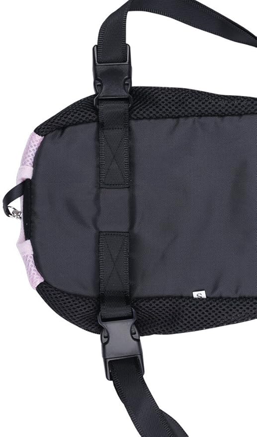Pet Dog Puppy Cat Carrier Five Holes Backpack Double Shoulder Straps Canvas Cotton Front Chest Backpack Bag(Black, Medium)