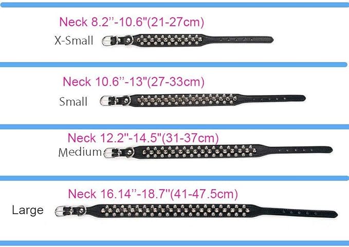 Spiked Dog Collar Soft Pu Leather Mushrooms Rivet Spike Studded Puppy Adjustable Pet Collars for Small Breeds (XS, Brown)