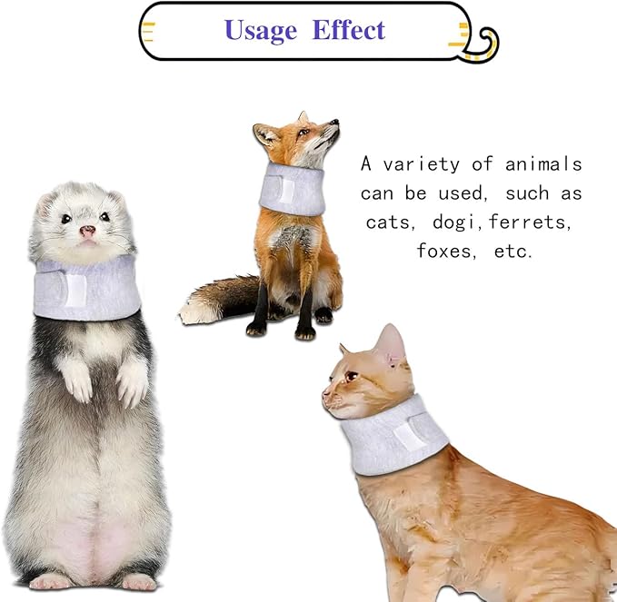 Cat Cone Collar for Pet with Spinal IVDD Issues After Surgery Recovery, Adjustable Cat Neck Brace Elizabethan Collar, Neck Cervical Cone to Stop Licking for Small Medium Dog Puppy Kitten (Grey, XS)