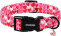 DOGWONG Valentine Dog Collar, Pink Heart Dog Collar, Girl Female Dog Collars with Strong Plastic Buckle for Small Medium Dogs,S
