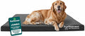 Furhaven Water-Resistant Orthopedic Dog Bed for Large Dogs w/ Removable Washable Cover, For Dogs Up to 95 lbs - Indoor/Outdoor Logo Print Oxford Polycanvas Mattress - Stone Gray, Jumbo/XL