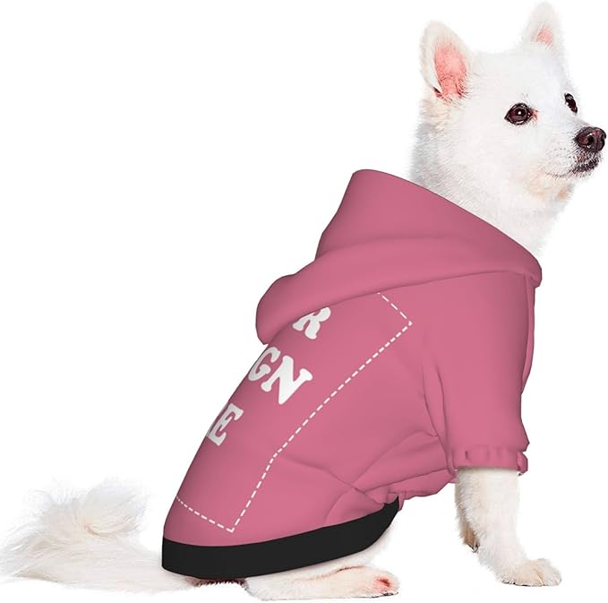 Personalized Chihuahua Dog Hoodie, Custom Pet Warm Sweatshirt Costume with Name Number Photo, Customize ID Clothes for Pupppy Kitten Dogs Cats, DarkPink, S