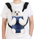 Inspack Dog Backpack Carrier/Cat Carrier, Adjustable Pet Front Carriers Travel Bag for Puppy Dogs, Legs Out, Soft Ventilated Dog Chest Carry Backpacks for Hiking/Camping, 10-16 lbs, Indigo Denim